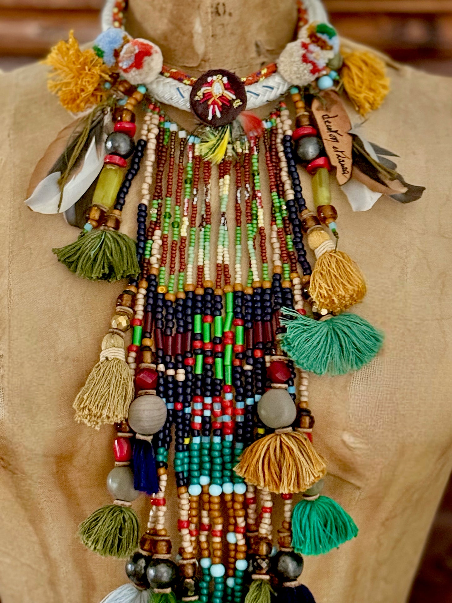 FEATHER FLOWER MOON NECKLACE