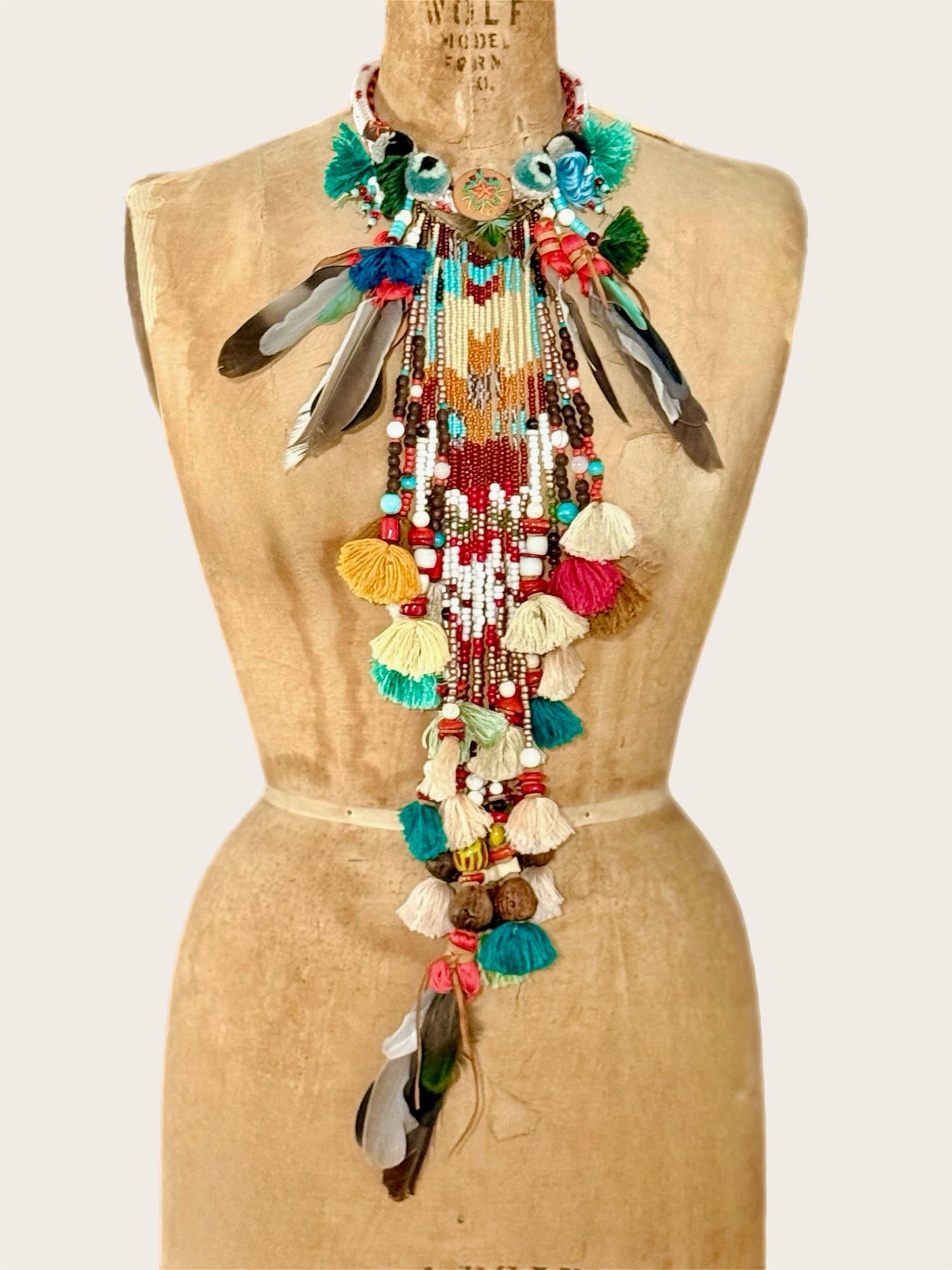 FEATHER FLOWER MOON NECKLACE