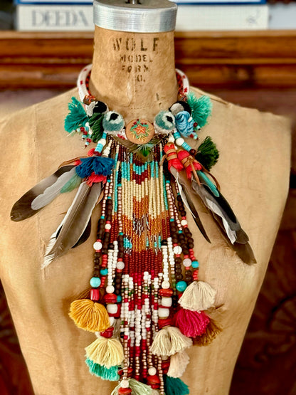FEATHER FLOWER MOON NECKLACE